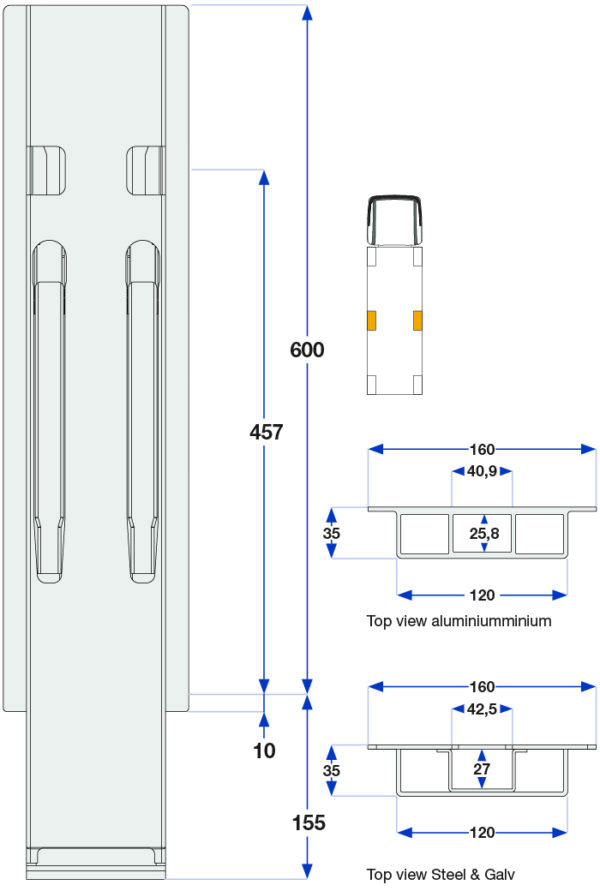 Sidestolpe 1-port
