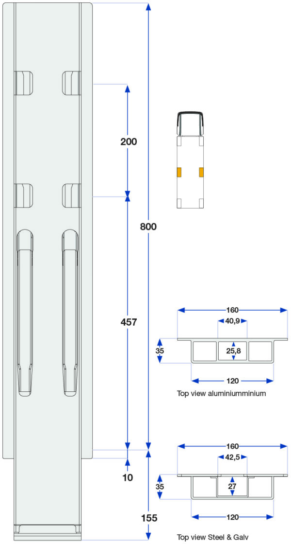 Sidestolpe 2-port