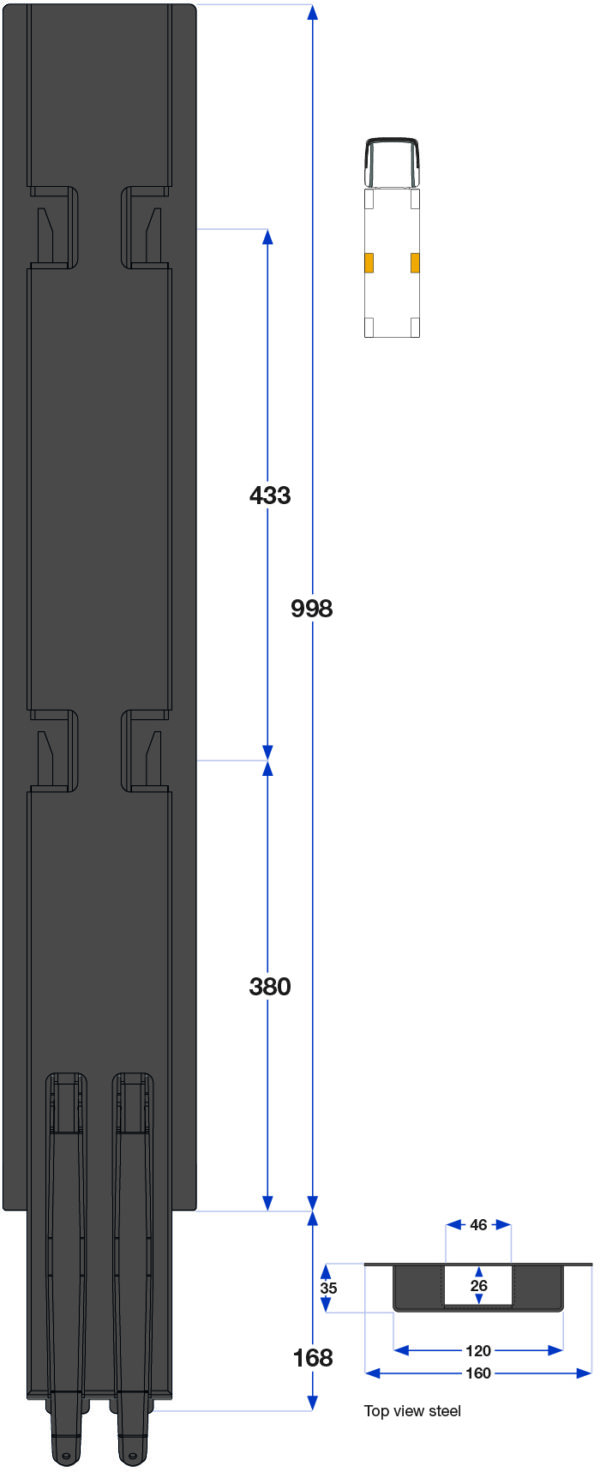 Sidestolpe 2-port